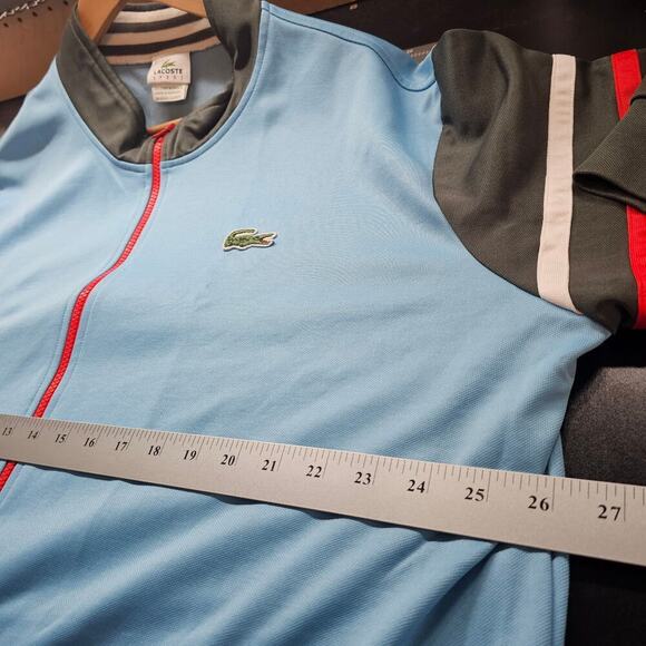 Vintage Lacoste Y2K Jacket Mens 3X Blue Striped Full Zip Retro Streetwear Skater - Picture 8 of 9